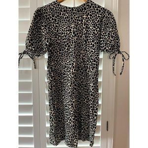 Size 6 Topshop/ASOS Black and White Leopard Print Tea Dress